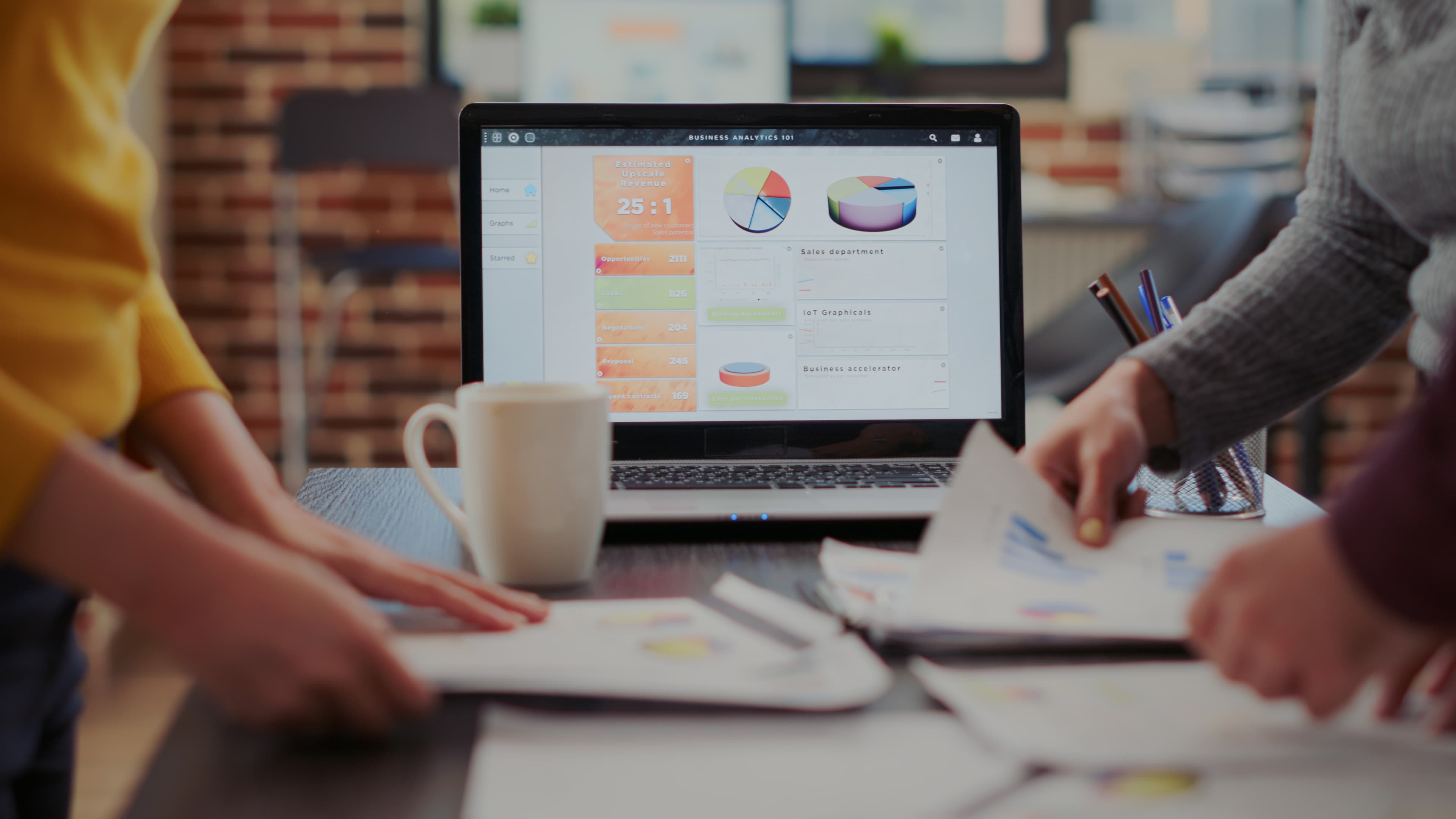 Sales reports and content strategy documents for copy consultation