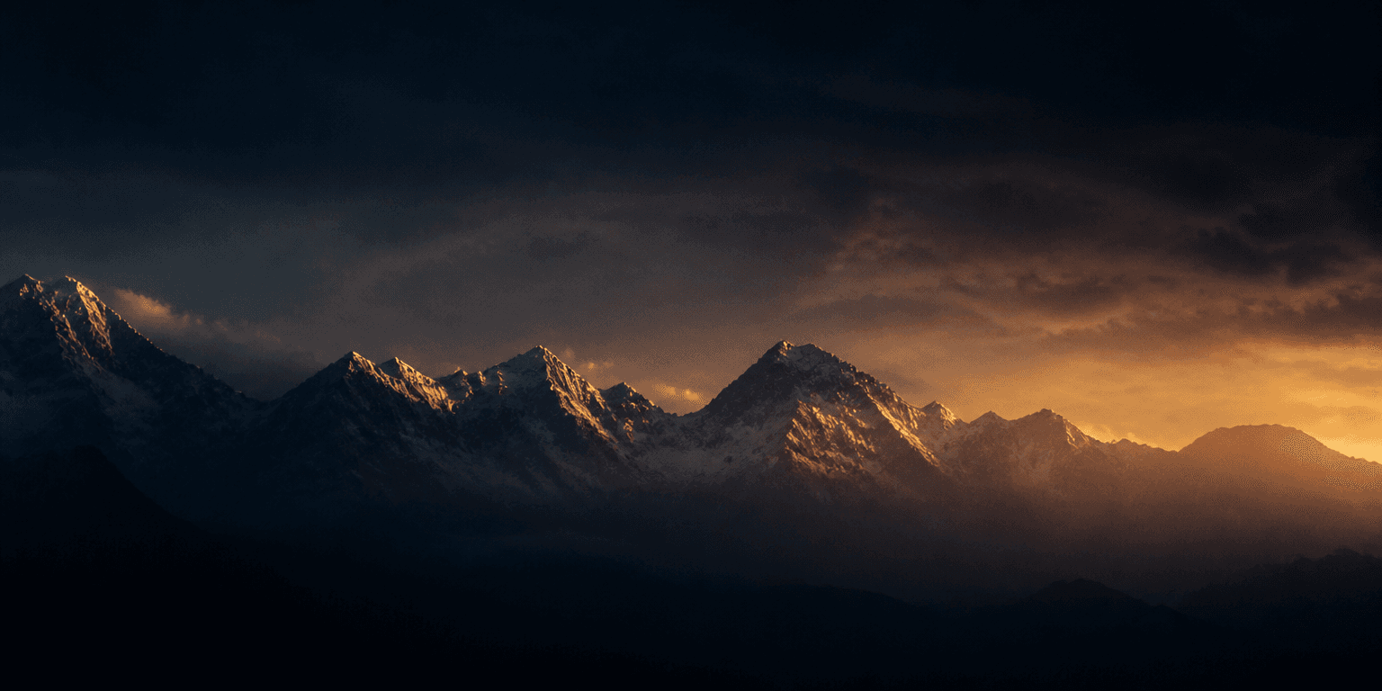 Mountain range at dusk for Our Vision For The Future
